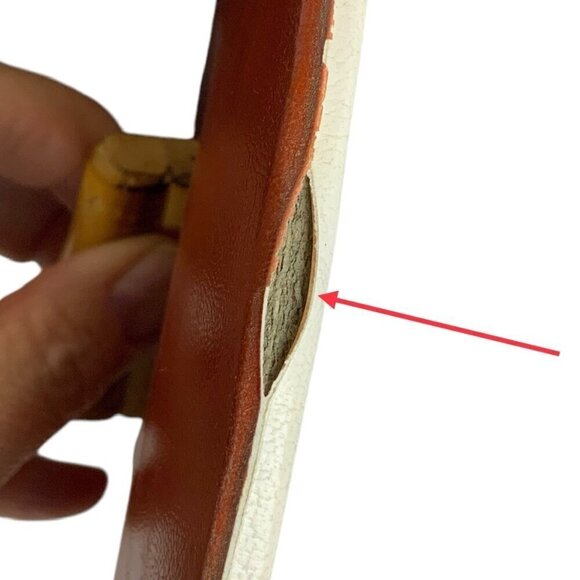 Vintage Vinyl Tropical Wood Handle Ice Bucket With Lid Barware Tiki Man Cave - Picture 9 of 9